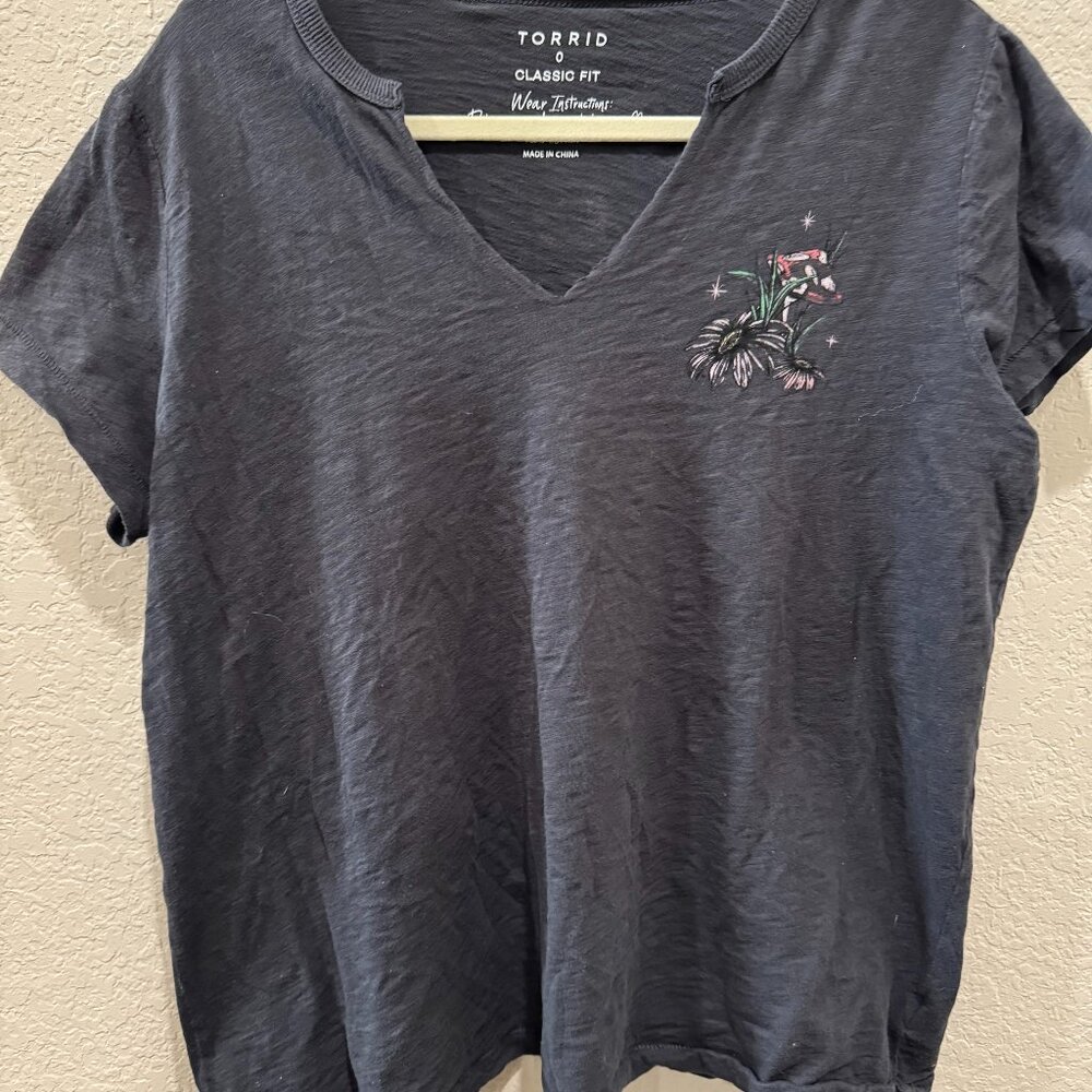 Torrid Mushroom Relaxed Fit Jersey V Neck size 0